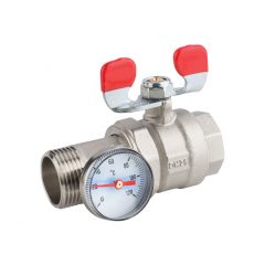 Water-Ball-Valve-With-Butterfly-Handle-Union-Thermometer