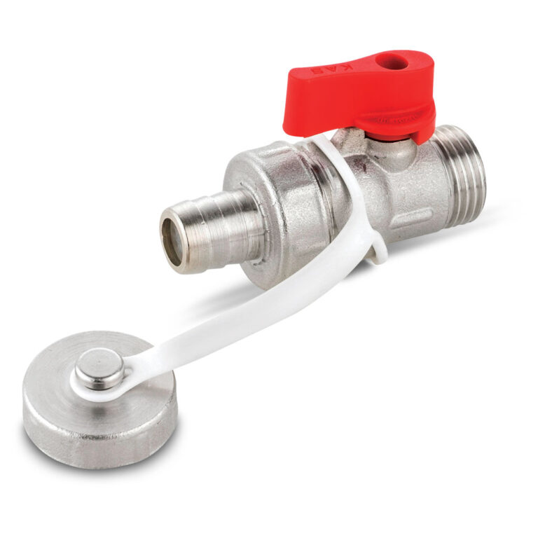 Mini Brass Ball Valve with Hose Connection Socket + Blind Plug Valve